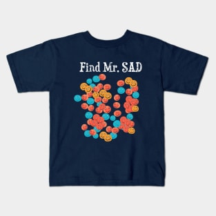 Find Mr. SAD - funny puzzle design Kids T-Shirt